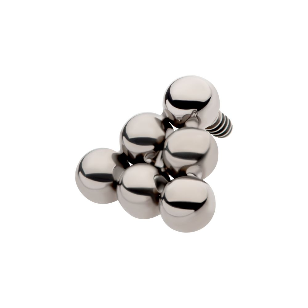 Titanium Internally Threaded 6 Beads Pyramid Shape Top