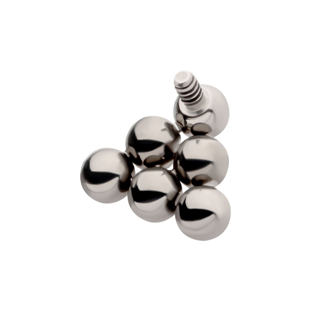 Titanium Internally Threaded 6 Beads Pyramid Shape Top