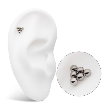 Titanium Internally Threaded 6 Beads Pyramid Shape Top