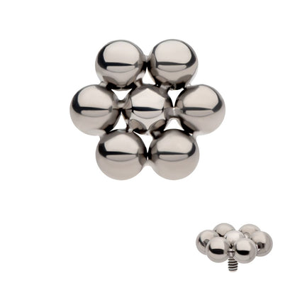 Titanium Internally Threaded 7 Beads Hexagon Shape Top