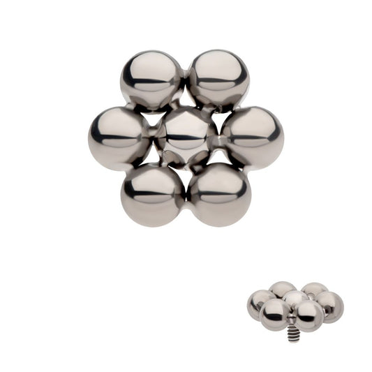 Titanium Internally Threaded 7 Beads Hexagon Shape Top