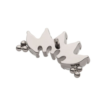 Titanium Internally Threaded with Tri Beads & Prong Set Marquise CZ 5-Cluster Top