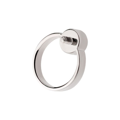 Titanium Internally Threaded with Bezel Set CZ & Cut Out Circle Top