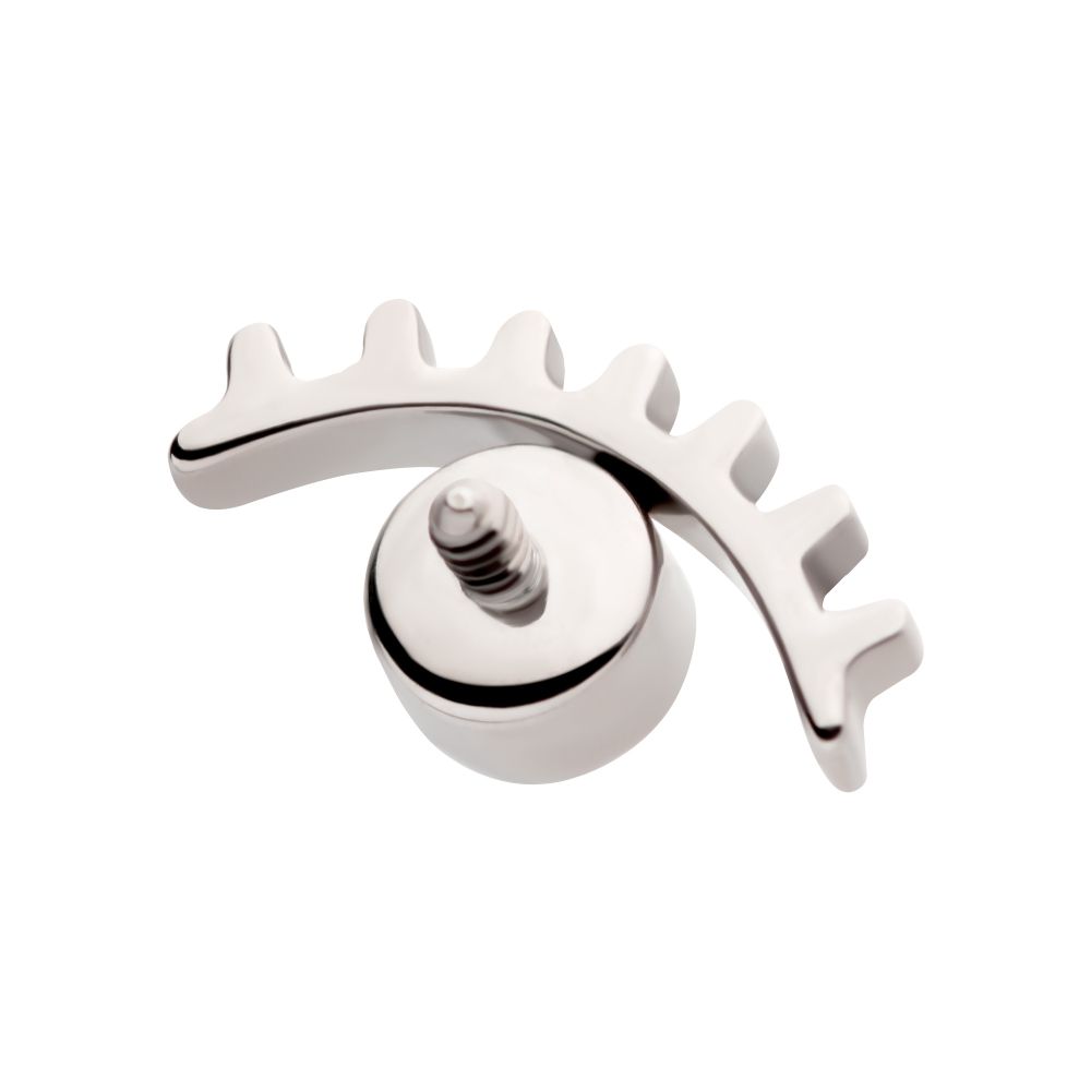 Titanium Internally Threaded with Bezel Set CZ Cut Out Evil Eye Top