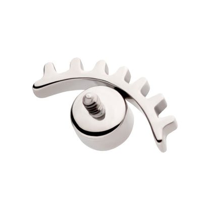 Titanium Internally Threaded with Bezel Set CZ Cut Out Evil Eye Top