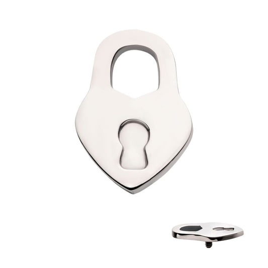 Titanium Internally Threaded Heart Lock Top