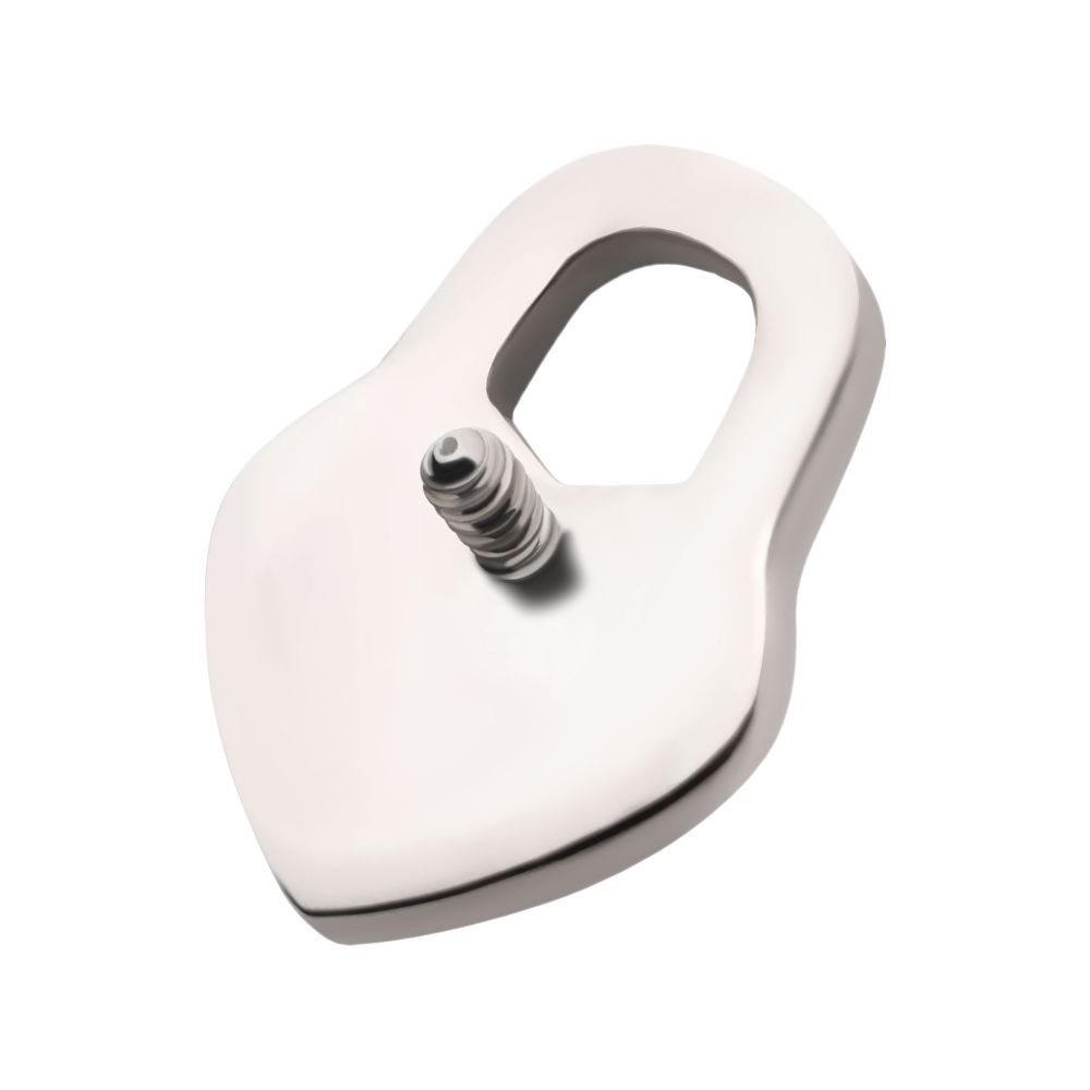 Titanium Internally Threaded Heart Lock Top