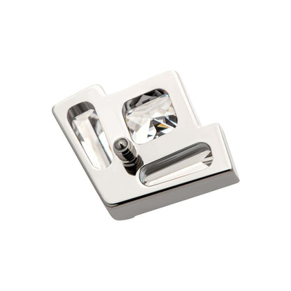 Titanium Internally Threaded Baguette & Princess Gem Fan Shape Top