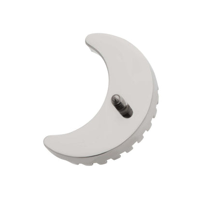 Titanium Internally Threaded Crescent Moon Top with Prong Set White Opal