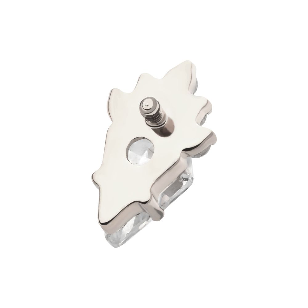 Titanium Internally Threaded Prong Set Kite Shape CZ Top with 5-Cluster Round CZ
