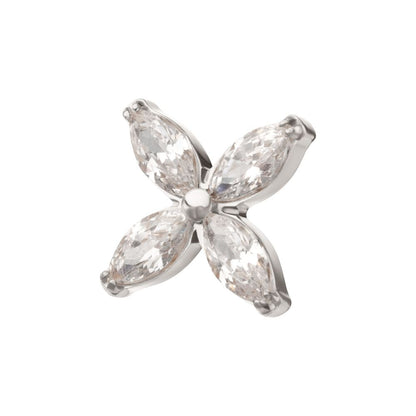 Titanium Internally Threaded 4-Marquise Flower Gem Top