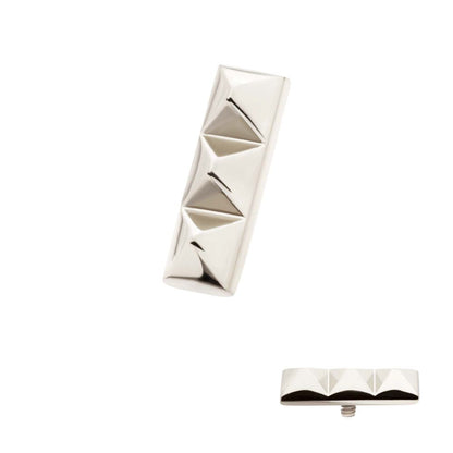 Titanium Internally Threaded 3 Pyramid Stud Top