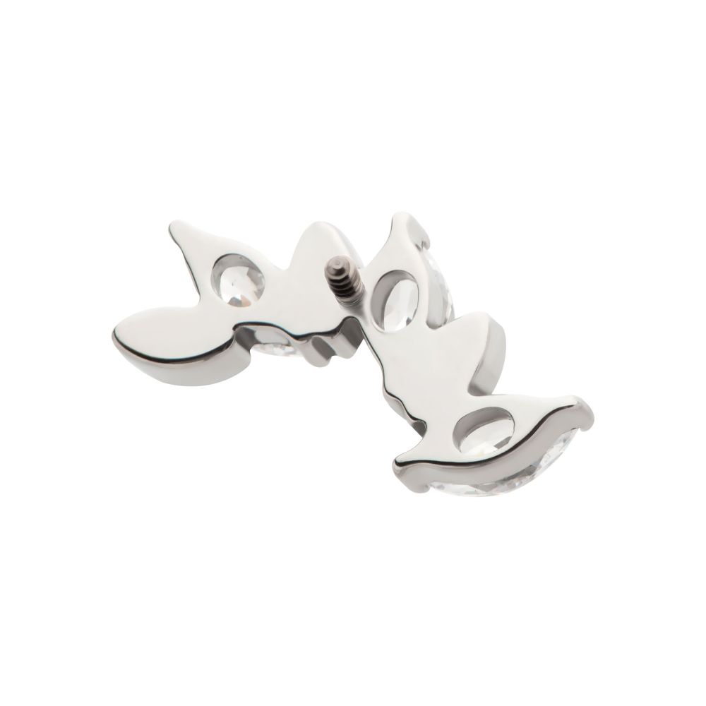 Titanium Internally Threaded Oscillating Marquise CZ Gem 6-Cluster Top