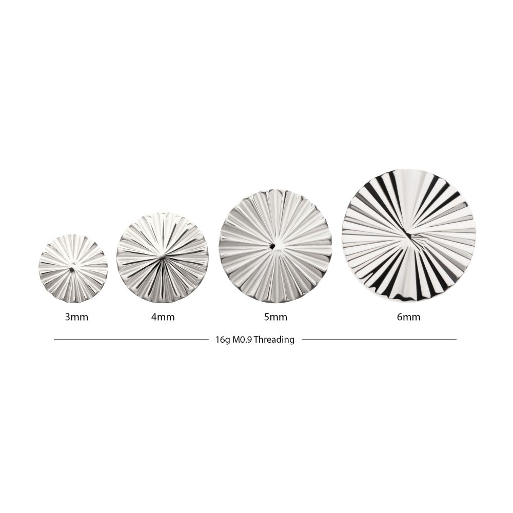 Titanium Internally Threaded Radiant Corrugated Round Top