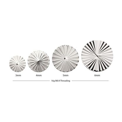 Titanium Internally Threaded Radiant Corrugated Round Top