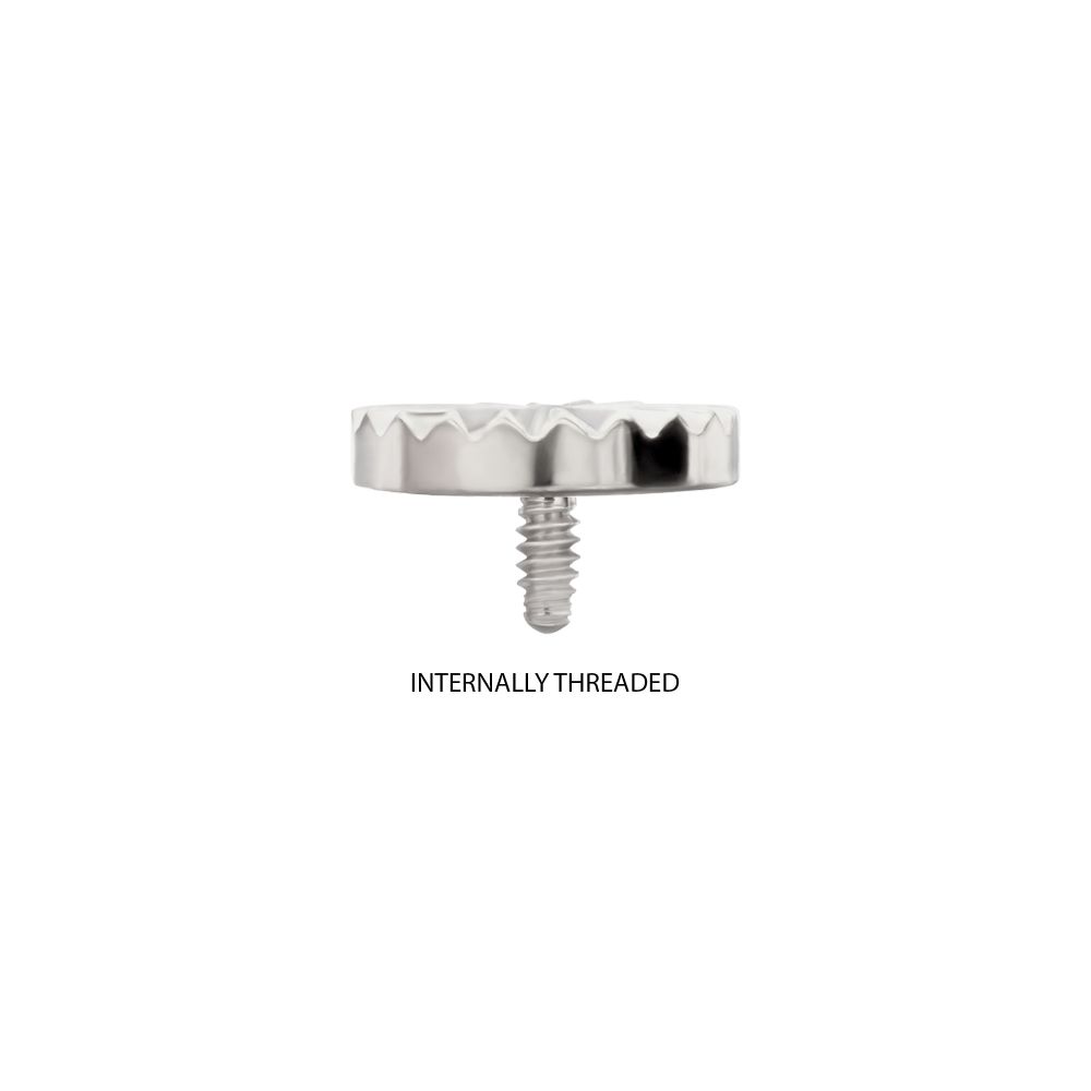 Titanium Internally Threaded Radiant Corrugated Round Top