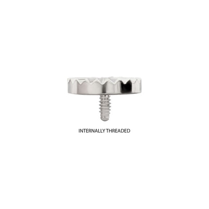 Titanium Internally Threaded Radiant Corrugated Round Top