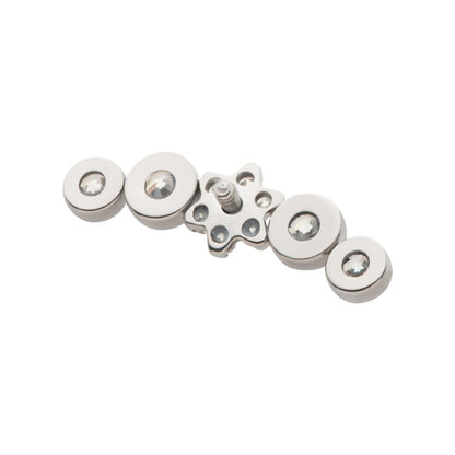 Titanium Internally Threaded Prong Set Flower with Bezel Set Round CZ/Opal Cluster Top
