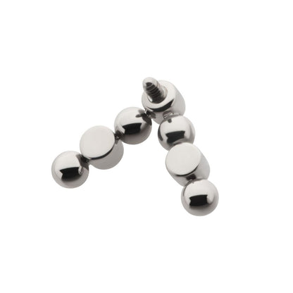 Titanium Internally Threaded Beads & Bezel Set Round CZ Cluster Chevron Top