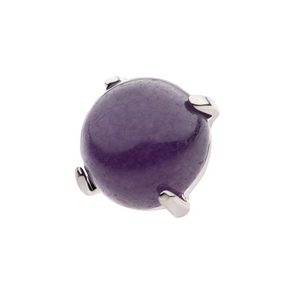 Titanium Internally Threaded Prong Set Natural Amethyst Stone Top