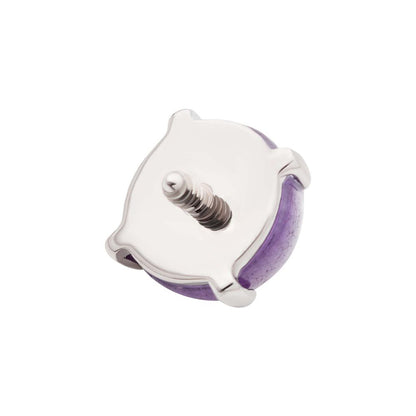 Titanium Internally Threaded Prong Set Natural Amethyst Stone Top