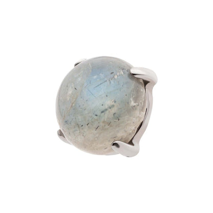 Titanium Internally Threaded Prong Set Natural Labradorite Stone Top