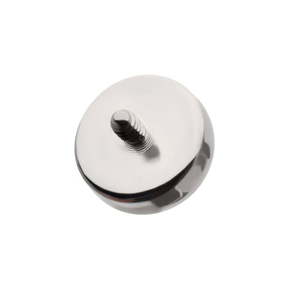 Titanium Internally Threaded Bezel Set Round Natural Stone Top
