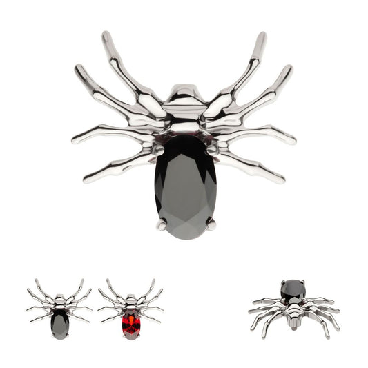 Titanium Internally Threaded Spider Top with 4-Prong Oval CZ