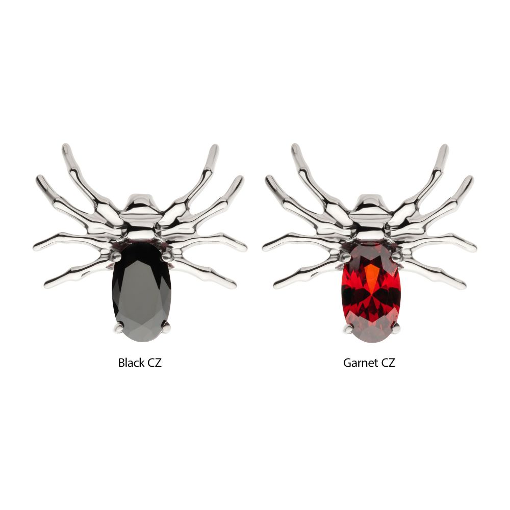 Titanium Internally Threaded Spider Top with 4-Prong Oval CZ