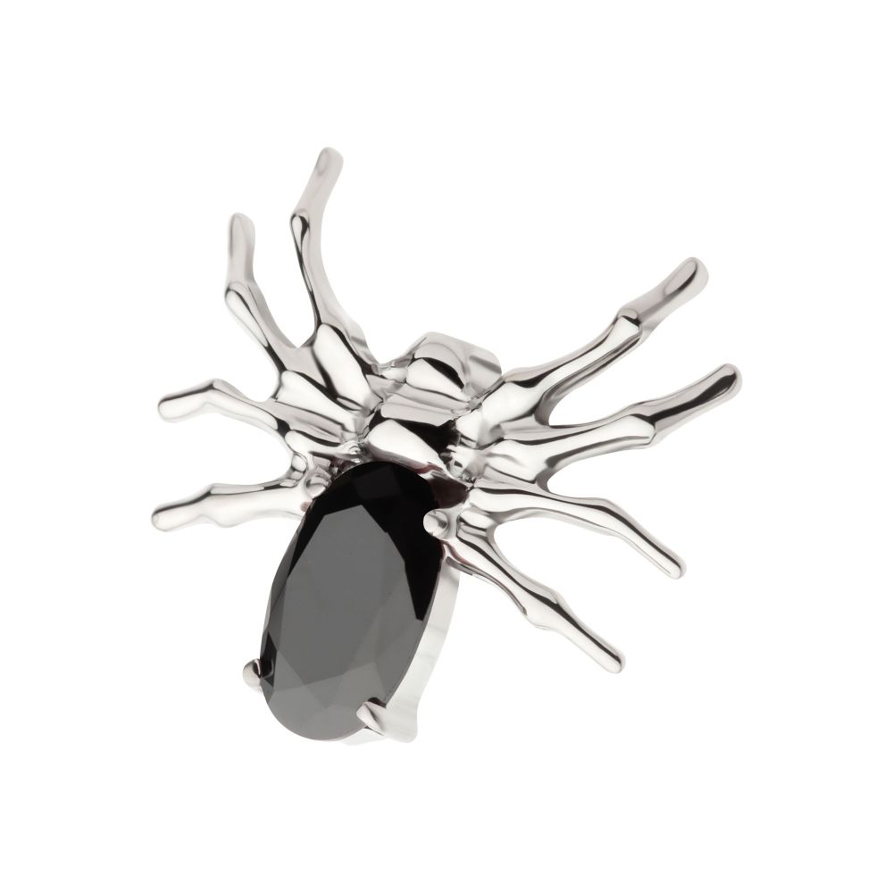 Titanium Internally Threaded Spider Top with 4-Prong Oval CZ