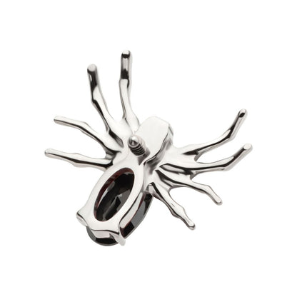Titanium Internally Threaded Spider Top with 4-Prong Oval CZ