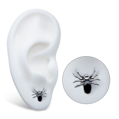 Titanium Internally Threaded Spider Top with 4-Prong Oval CZ