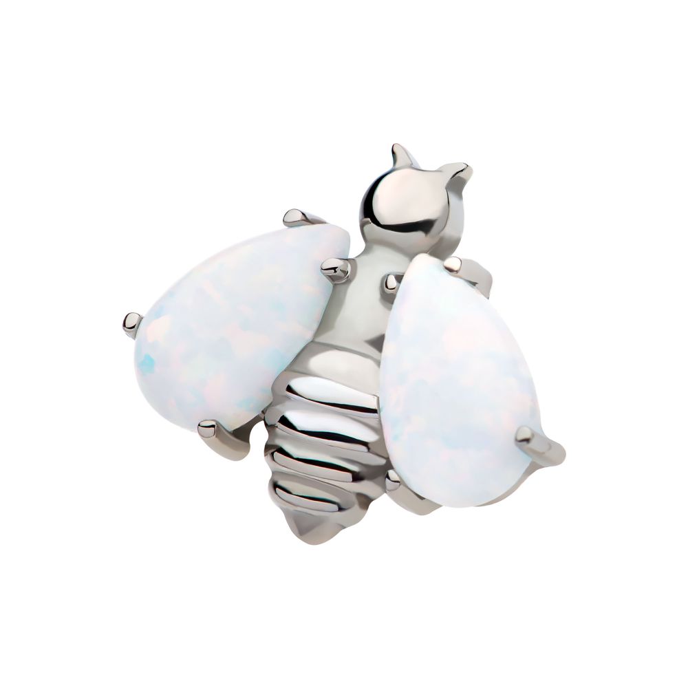 Titanium Internally Threaded Bee with Opal Wings Top