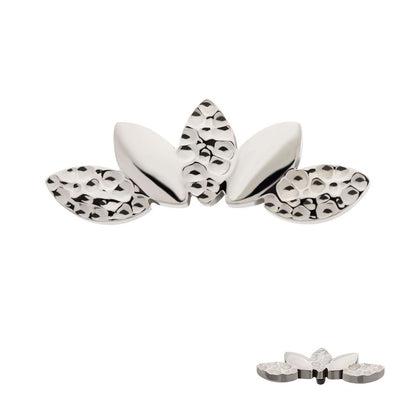 Titanium Internally Threaded Hammered Marquise Cluster Fan Shape Top