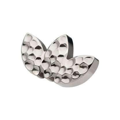 Titanium Internally Threaded Hammered Marquise 3-Cluster Top