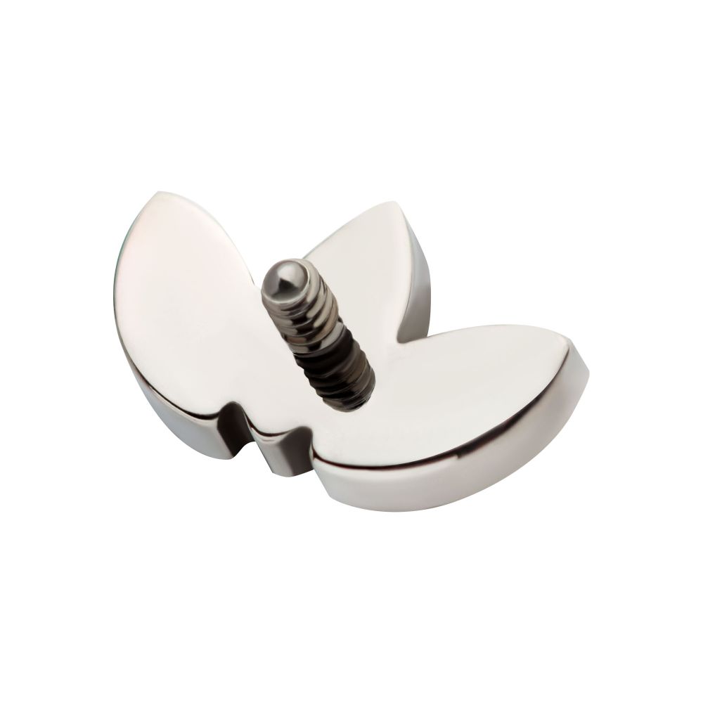 Titanium Internally Threaded Hammered Marquise 3-Cluster Top