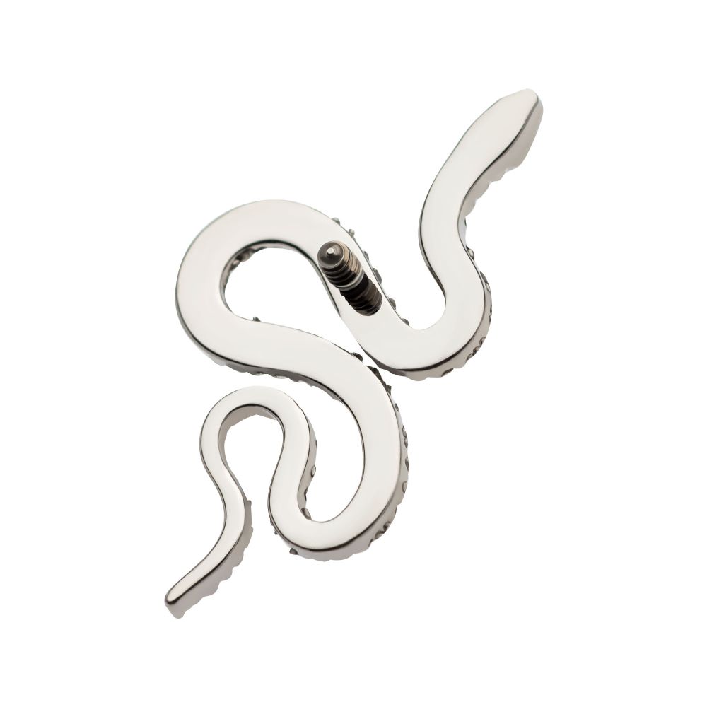 Titanium Internally Threaded Diamond Pattern Snake Top