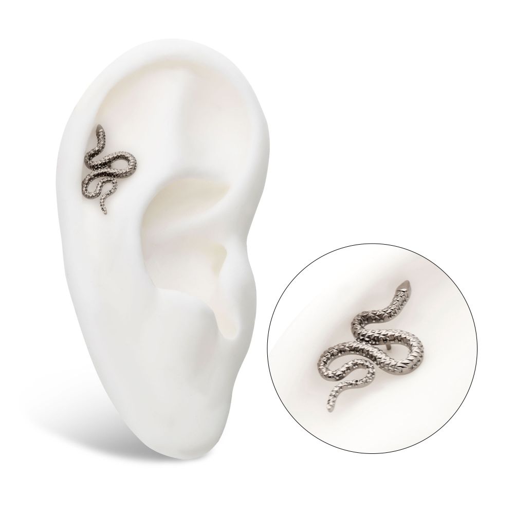 Titanium Internally Threaded Diamond Pattern Snake Top