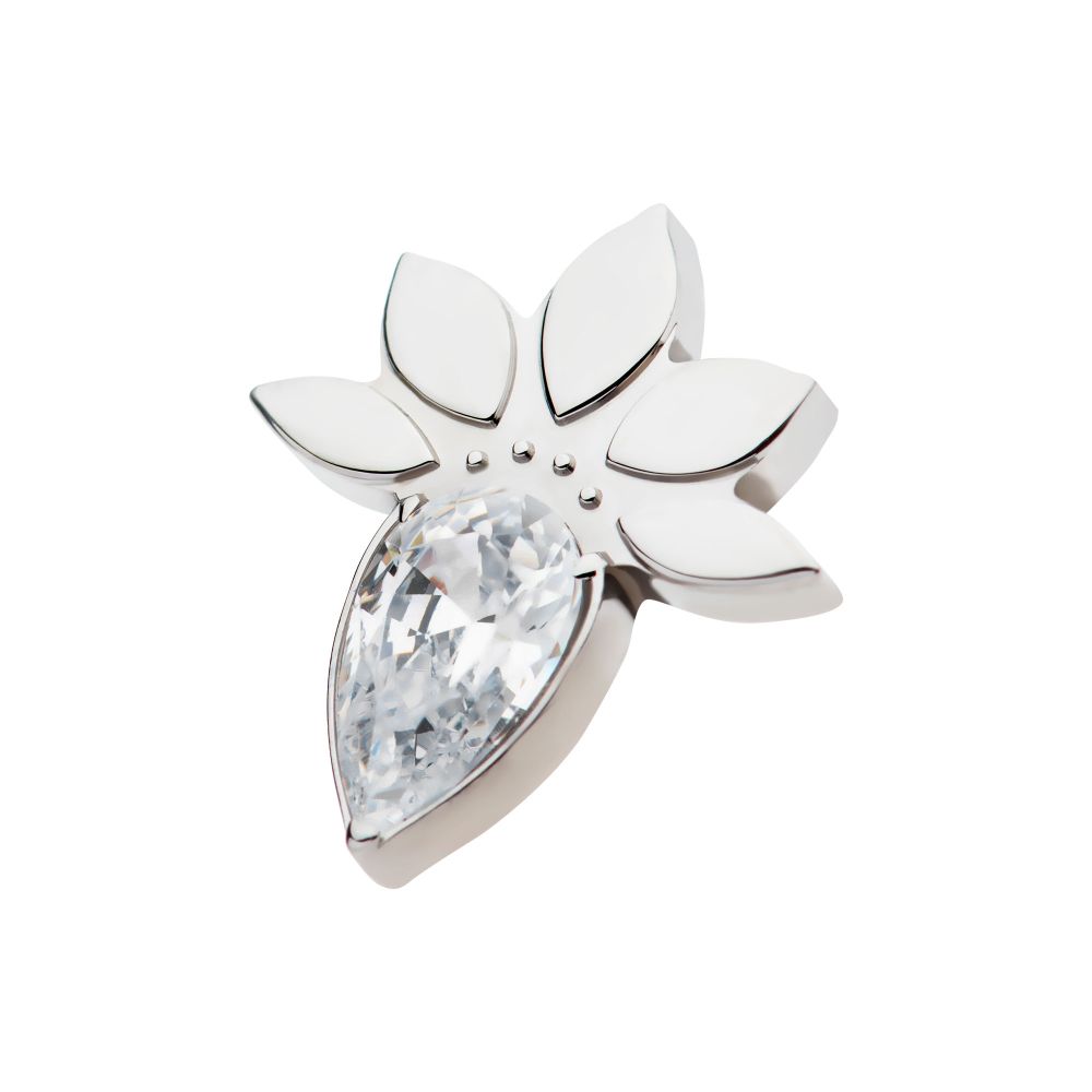 Titanium Internally Threaded Marquise Cluster Fan Shape with Teardrop CZ Top