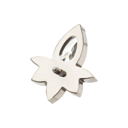 Titanium Internally Threaded Marquise Cluster Fan Shape with Teardrop CZ Top