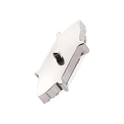 Titanium Internally Threaded Pronged Baguette & Round CZ 7-Cluster Top