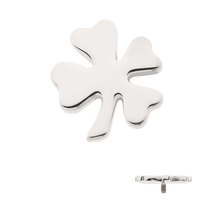 Titanium Internally Threaded 4-Leaf Clover Top