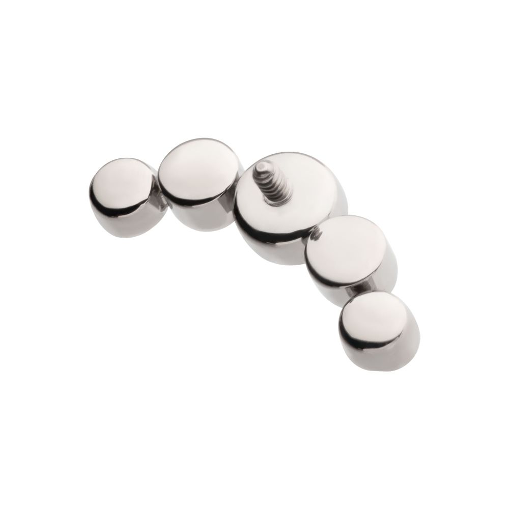 Titanium Internally Threaded Bezel Set CZ/Opal Hammered Cluster Top