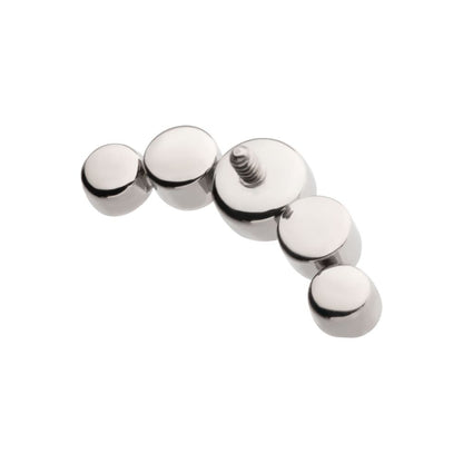 Titanium Internally Threaded Bezel Set CZ/Opal Hammered Cluster Top