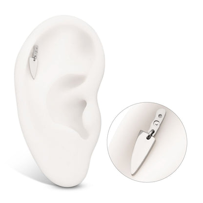 Titanium Internally Threaded Knife Top with Bottom Blade Dangle