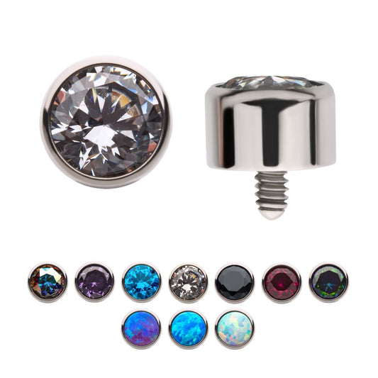 14g Titanium Internally Threaded with Bezel Set AAA CZ Top