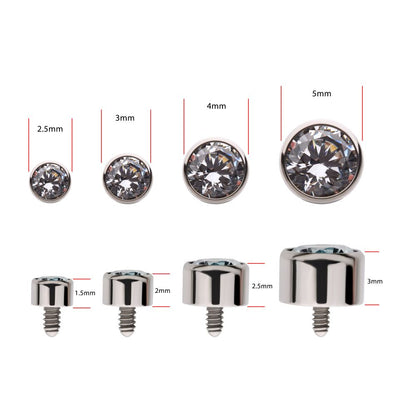 14g Titanium Internally Threaded with Bezel Set AAA CZ Top