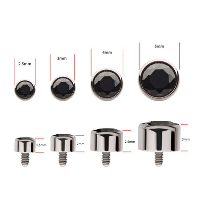 16g Titanium Internally Threaded with Bezel Set AAA CZ Top