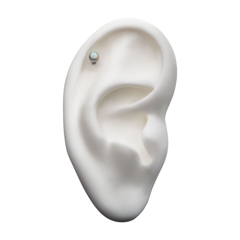 16g Titanium Internally Threaded with Bezel Set AAA CZ Top