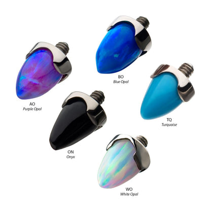 Titanium Internally Threaded Prong Set Stone Spike Top